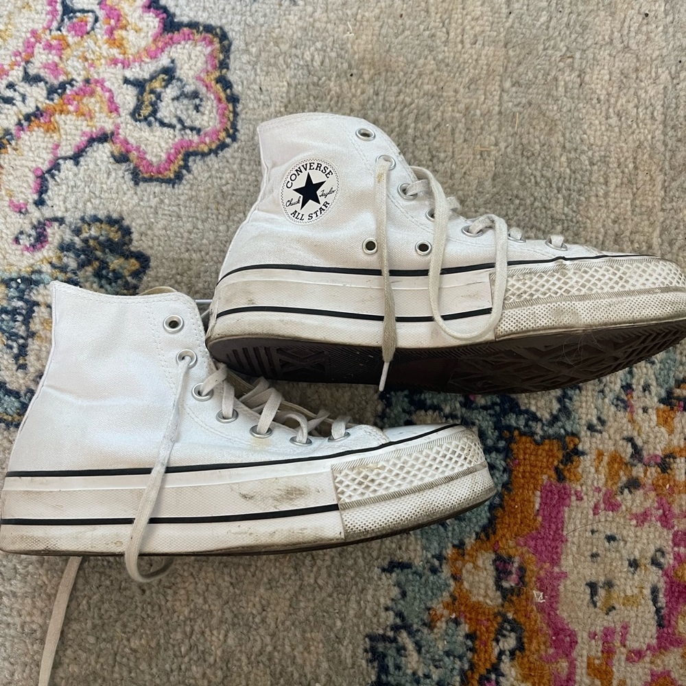 White Platform Converse